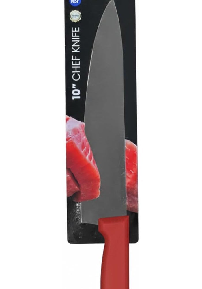 Kitchen Master 10 Inch Stainless Steel Professional Chef Knife (Red) - Image 3